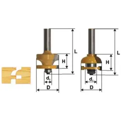 Набор фрез комбинированных рамочных, хвостовик 12 мм, 2 штуки Энкор 46537