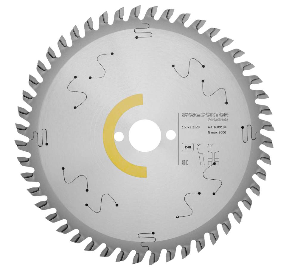 Пила портативная SAGEDOKTOR 160x2.2x1.6x20x48Z CBD5 PortaGrade Wood Pinholes 1609104 Yellow W1218