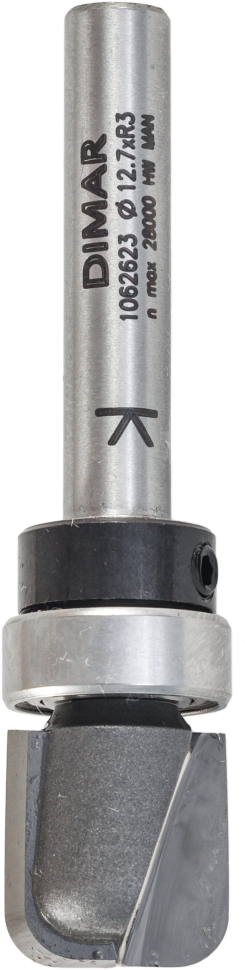 Фреза Dimar 1062623 плоское дно по шаблону D12,7x12,7 L54 подшипник, хвостовик 6