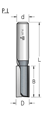 Фреза WPW P230632L пазовая с левым вращением D6,3 B19 Z2 хвостовик 12 (L1-63 мм, L2-19 мм, D1-6.3 мм, D2-12 мм)