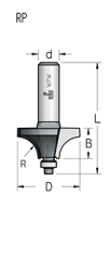 Фреза WPW RP08003 радиусная со ступенью R8 D28,6 B13,5 подшипник хвостовик 6