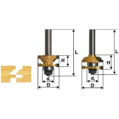 Набор фрез комбинированных рамочных, хвостовик 12 мм, 2 штуки Энкор 46536