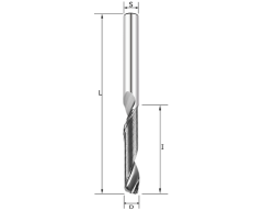 Фреза спиральная по алюминию Z1 D=6x20x45 S=6 Rotis 138.062045AL1