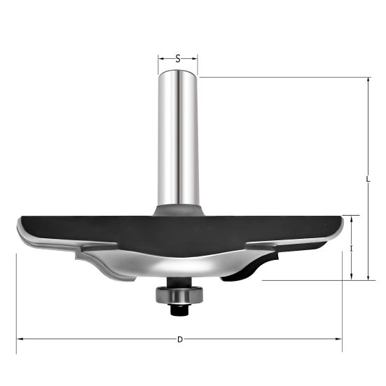 Фреза филёнка двойное скругление D=88.9x16x71 S=12 PROCUT 821.318816 (L1-71 мм, L2-16 мм, D1-88.9 мм, D2-12 мм)