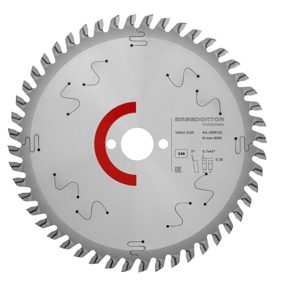 Пила портативная SAGEDOKTOR 160x2.2x1.6x20x48Z D5 PortaGrade Laminate Pinholes 1609102 Red P1001