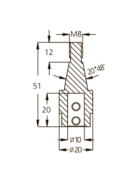 Патрон WPW TM08106L присадочный левый для BILEK D20 L51