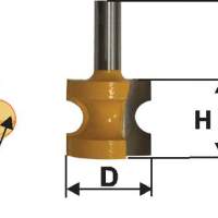 Фреза кром. полустержневая ф25,4мм R4,8мм хв. 8мм Энкор 46471