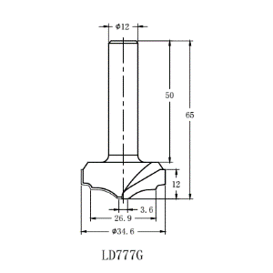 Фреза алмазная филёночная TD-162 D=35x12x65 S=12 Rotis 1623512.01