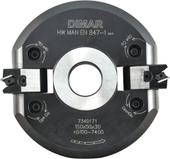 Фреза насадная Dimar 7340171 фаска угловая установки 7,5 гр D150x50 Z2 диапазон -90,0º to +90,0º сменные ножи посадка 30