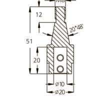 Патрон WPW TM08106R  присадочный правый для BILEK D20 L51