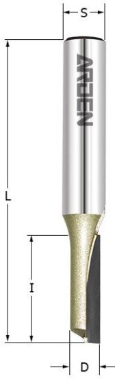 Фреза пазовая Z=1 S=8x32 D=5x12,7x50 RH ARDEN 101831 (L1-50 мм, L2-12.7 мм, D1-5 мм, D2-8 мм)