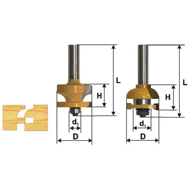 Набор фрез комб рамочных хв 12мм Энкор 10590 (L1- мм, L2- мм, D1- мм, D2- мм)