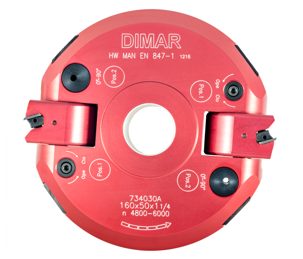 Фреза насадная Dimar 7340301 фаска угловая с плавной регулировкой D160x50 Z2 диапазон -90º to +90º сменные ножи посадка 30