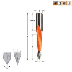 Сверло HW для присадочного станка 6x35x70 Z=2 S=10x26 LH CMT 314.060.12