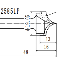 Фреза скругление R=9.52 D=19.05x15.88x50 S=8 PROCUT 225851P