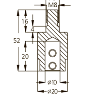 Патрон WPW TM08114L присадочный левый для NOTTMEYER D20 L52