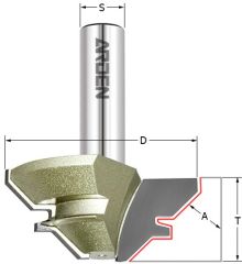 Фреза угловое сращивание 90гр. (15-28.5мм) Z=2 D=70x35x74 S=12 ARDEN 603235