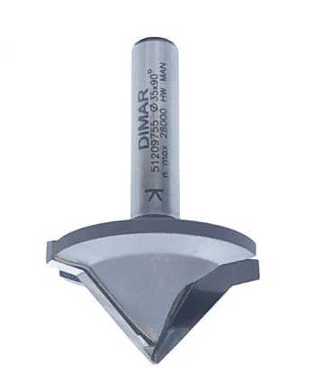 Фреза Dimar 51209755  по гипсокартону 12,7 мм паз 90ºгр под впитывающий клей D35 хв 8