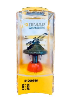 Фреза Dimar 51209755  по гипсокартону 12,7 мм паз 90ºгр под впитывающий клей D35 хв 8