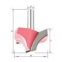 Фреза радиусная (псевдофилёнка) &quot;Ovolo&quot; R=12.7 Z=2 D=27.4x19.05x62 S=12 PROCUT 209225AP