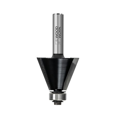 Фреза фасочная с подшипником угол=45° D=41.3 L=59 S=8mm 936.4145.08 Woodwork (L1-59 мм, L2- мм, D1-41.3 мм, D2-8 мм)