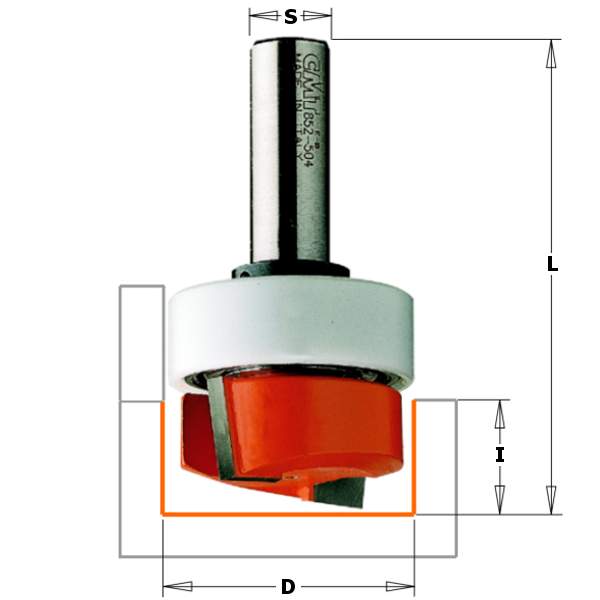 СМТ Фреза пазовая с верхним подшипником S=12 D=38,1x16x70 952.504.11B 952.504.11B