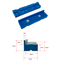 Универсальные мягкие губки для тисков на магните(140x32x25) UNIQTOOL UTC8001