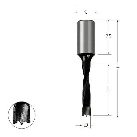 Сверло присадочное глухое для ЛДСП 10х57х10 правое Woodwork 310.100.R