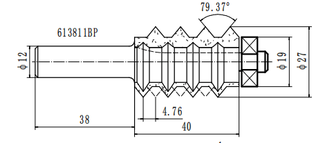 Фреза сращивание V канавки 26.99x40x86 h=3.97 S=8 PROCUT 613811BP