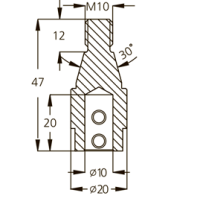 Патрон WPW TM10102L присадочный левый для VITAP, BUSSELATO, OMPEX D20 L47
