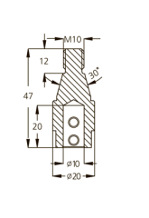 Патрон WPW TM10102L присадочный левый для VITAP, BUSSELATO, OMPEX D20 L47