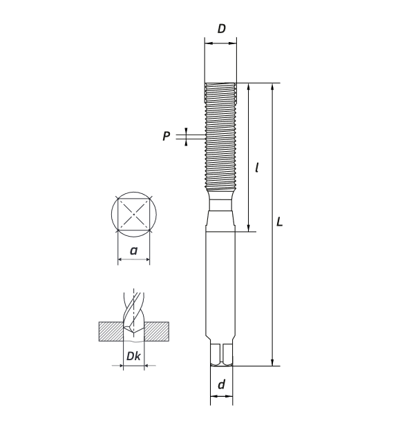 Метчик-раскатник M03х0,5 (HSS-E + TICN-C),ISO, 6H,R RODMIX 1610030050