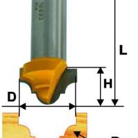 Фреза пазовая фасонная Ф12,7Х9,5 мм R2,4 мм, хвостовик 8 мм Энкор 46127