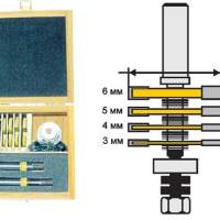 Фреза кромочная фальцевая Ф50,8 мм, 4 диска, хвостовик 12 мм Энкор 46341