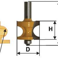 Фреза кром. полустержневая ф19,1мм R3,2мм хв. 8мм Энкор 46475