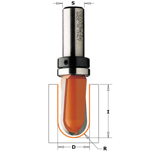 СМТ Фреза пазовая радиусная R=9,5 (верх. подш.) S=12,7 D=19x31,7 814.690.11B
