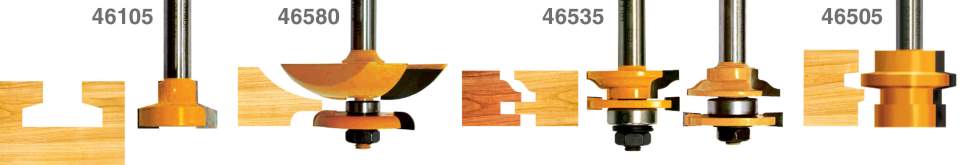 Набор фрез для изготовления филенчатых изделий, хвостовик 12 мм, 5 штук Энкор 46604