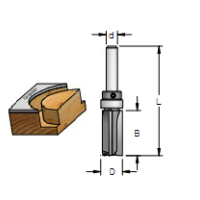 Фреза WPW P3F4123 D12,7 B25 Z2 копир  для твердых материалов верхний подшипник хвостовик 6