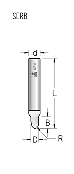 Фреза WPW SCRB483 галтель R2,4 монолитная для триммера D4,8 B6,5 Z1 хвостовик 6 (L1-38 мм, L2-6.5 мм, D1-4.8 мм, D2-6 мм)