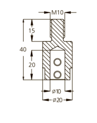 Патрон WPW TM10103L присадочный левый для HOLZMA, AYEN, TORWEGGE D20 L40