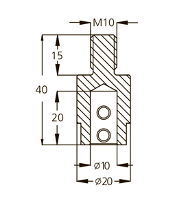 Патрон WPW TM10103L присадочный левый для HOLZMA, AYEN, TORWEGGE D20 L40