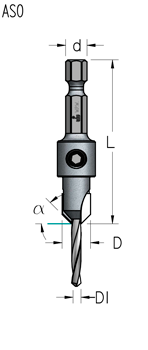 Зенковка оправка WPW AS03504S коническая D9,5 сверло 3,5 универсальная спираль S хвостовик HEX1/4