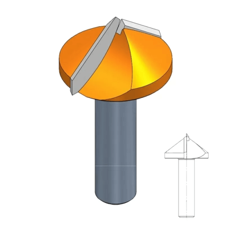 Фреза V- образная V (105°) HW S=8 D=36x13-19 L=63,5 Z=2 RH CMT S915.04285 (L1-63.5 мм, L2-13 мм, D1-36 мм, D2-8 мм)