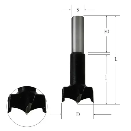 Сверло присадочное для ЛДСП глухое 15х57х10 правое Woodwork 317.150.R