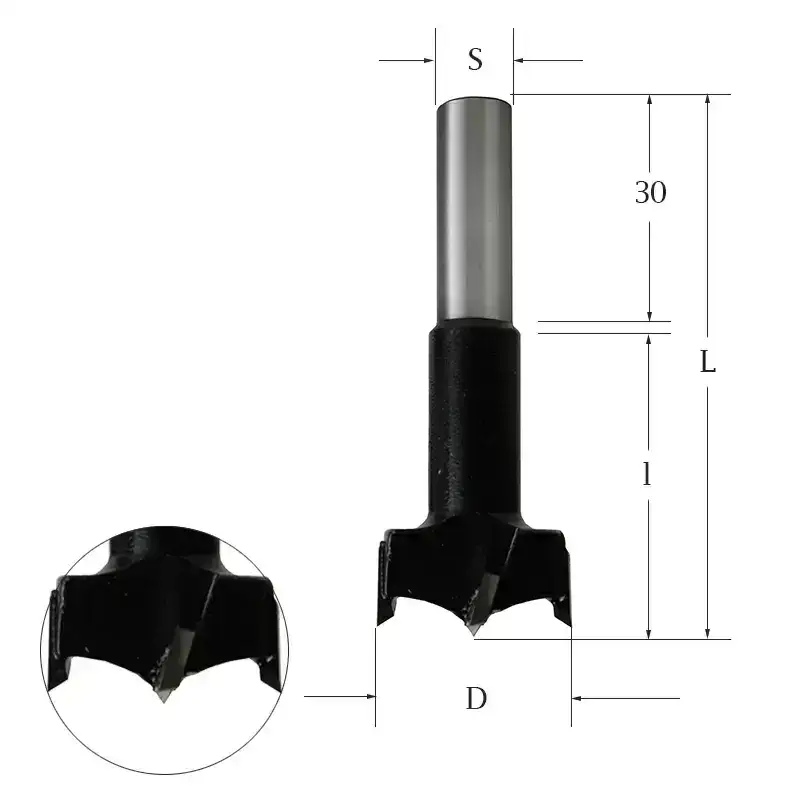 Сверло присадочное для ЛДСП глухое 15х57х10 правое Woodwork 317.150.R