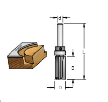 Фреза WPW P3F4192 D19 B25 Z2 копир  для твердых материалов верхний подшипник хвостовик 12