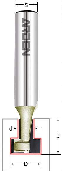 Фреза (Т-образный паз) Z=2 S=8 D=4,8/9,5x11/4,76 ARDEN 501810