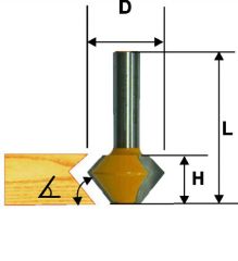 Фреза кромочная конусная Ф41,3Х22,2 мм 30/60°, хвостовик 12 мм Энкор 46370