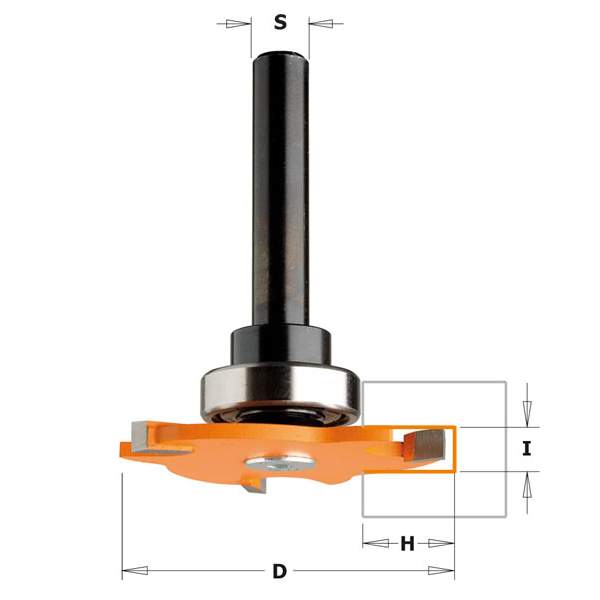 СМТ Фреза пазовая Z3 с державкой (подш., винт M5, стоп. кольцо) S=12,7 D=47,6x3,2 823.332.11B (L1- мм, L2-3.2 мм, D1-47.6 мм, D2-12.7 мм)
