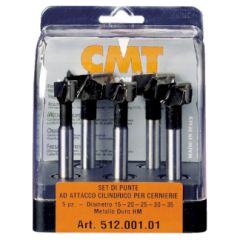Комплект 5 сверел чашечных (бокс) TCT S=10 D=15-20-25-30-35 L=90 RH CMT 512.001.01